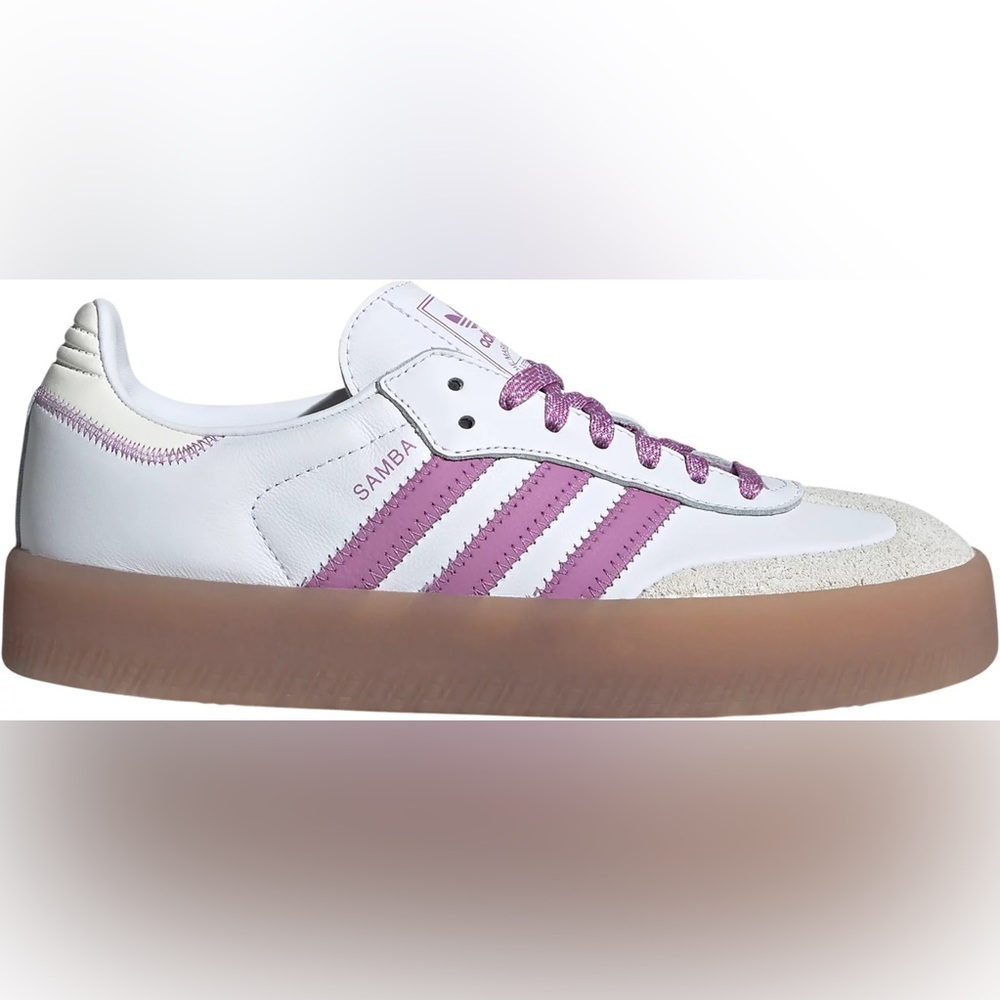 adidas Samba White and Purple Sneakers